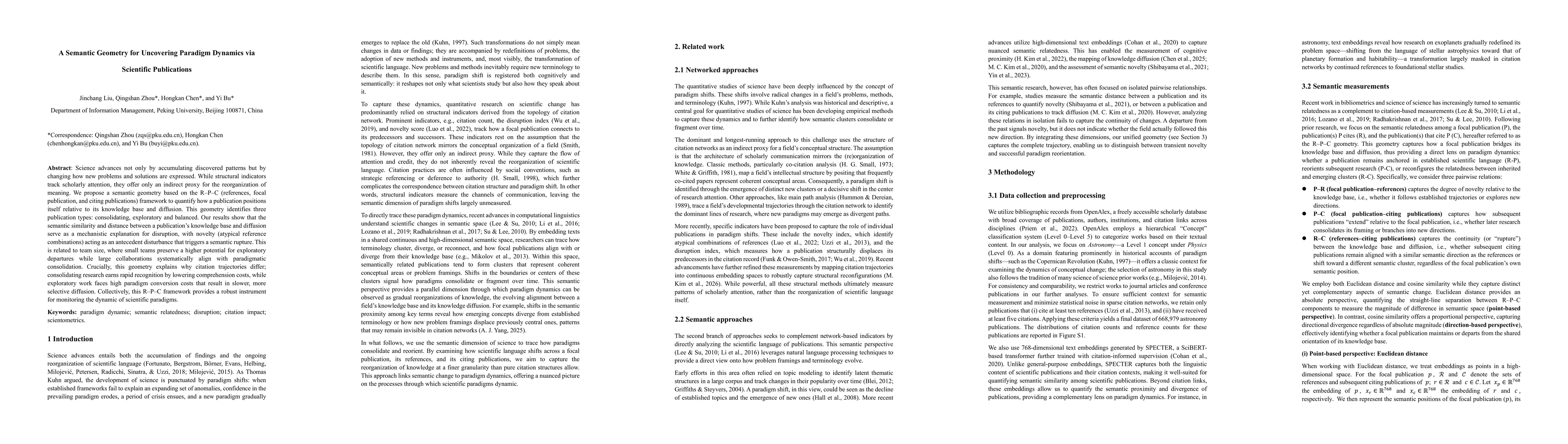 Thumbnail for A Semantic Geometry for Uncovering Paradigm Dynamics via Scientific Publications