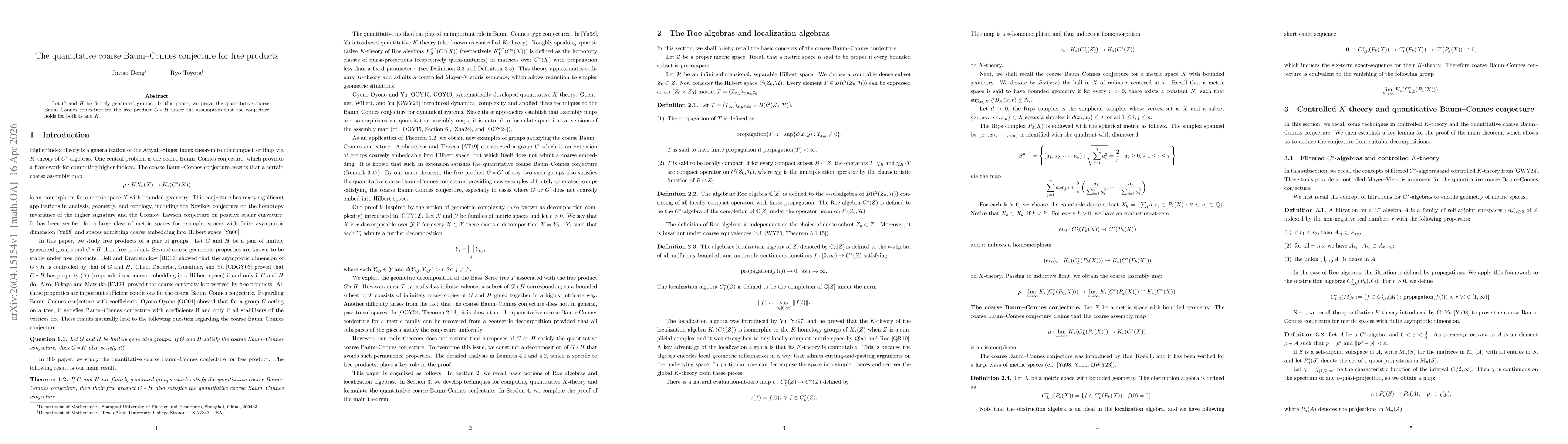 Thumbnail for The quantitative coarse Baum-Connes conjecture for free products