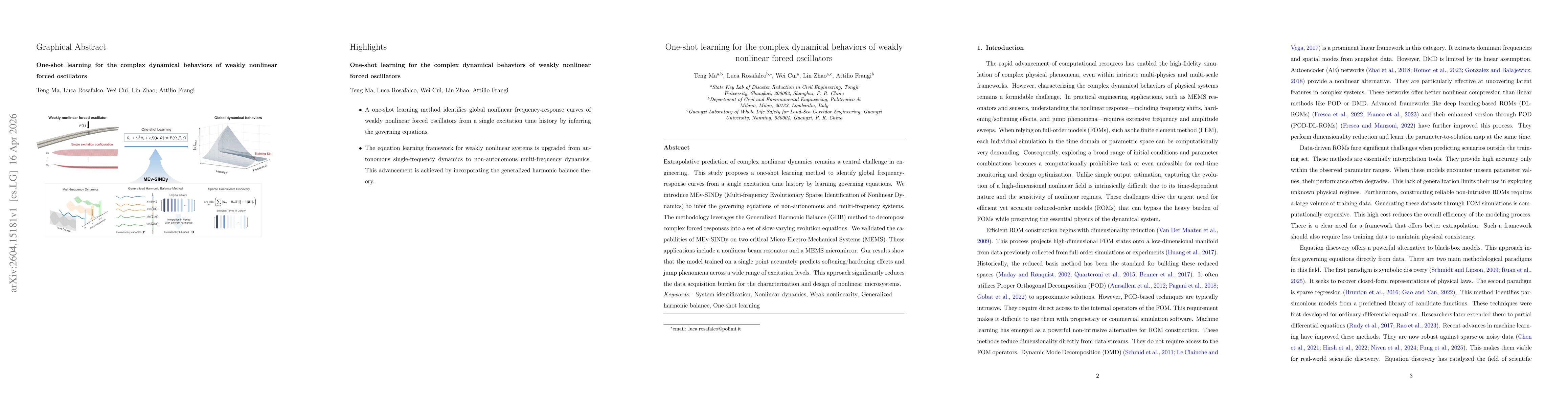Thumbnail for One-shot learning for the complex dynamical behaviors of weakly nonlinear forced oscillators