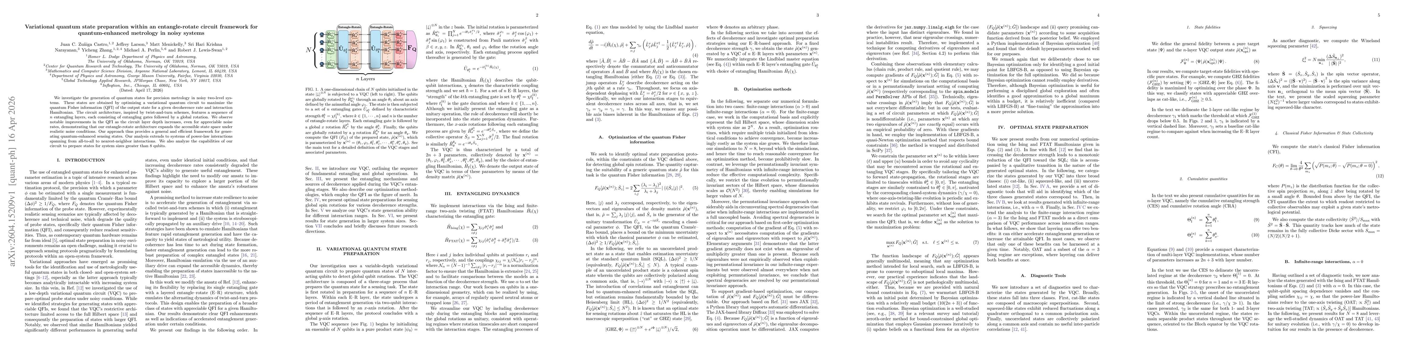 Thumbnail for Variational quantum state preparation within an entangle-rotate circuit framework for quantum-enhanced metrology in noisy systems