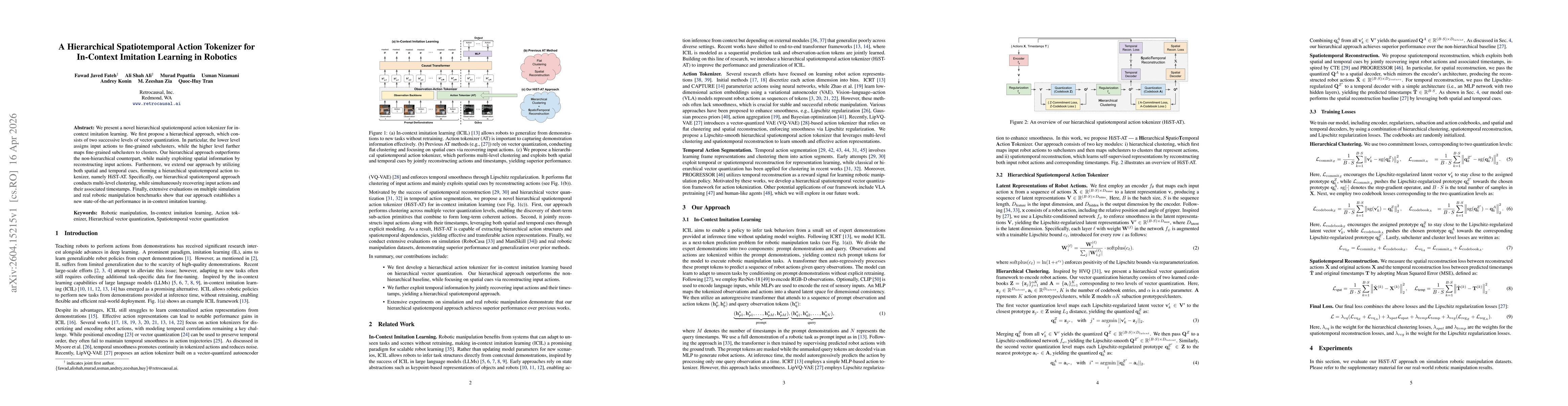 Thumbnail for A Hierarchical Spatiotemporal Action Tokenizer for In-Context Imitation Learning in Robotics