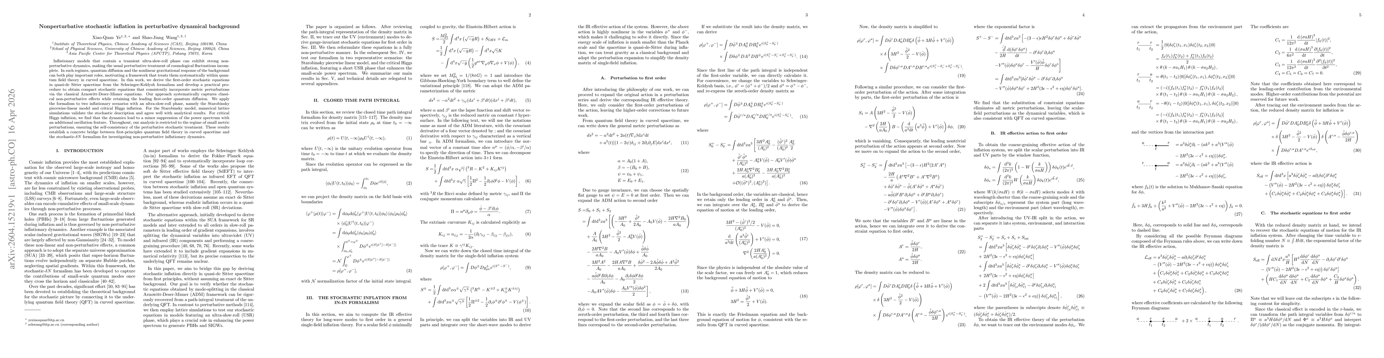 Thumbnail for Nonperturbative stochastic inflation in perturbative dynamical background