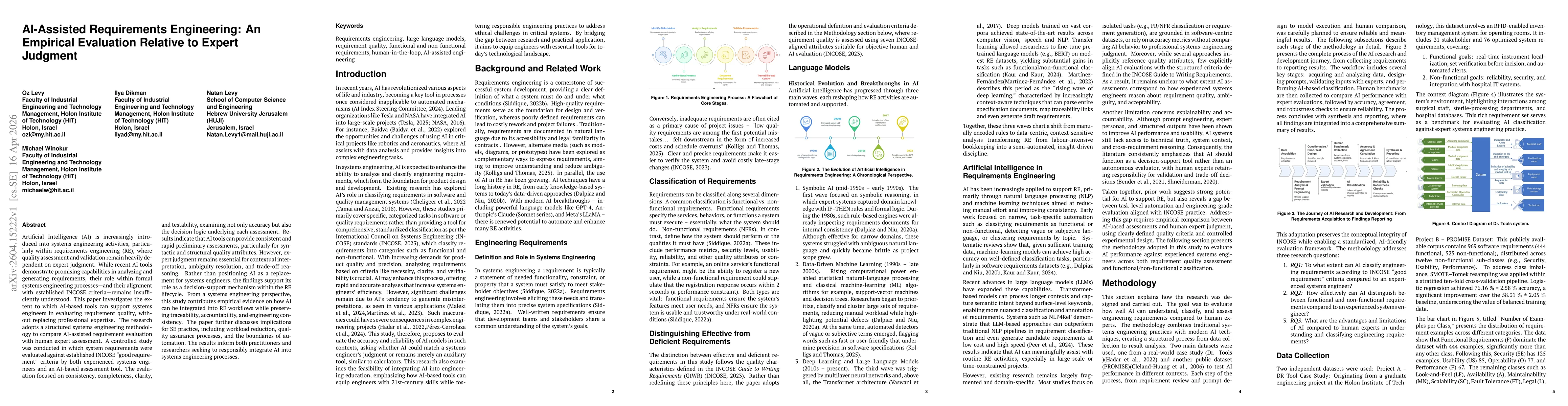 Thumbnail for AI-Assisted Requirements Engineering: An Empirical Evaluation Relative to Expert Judgment