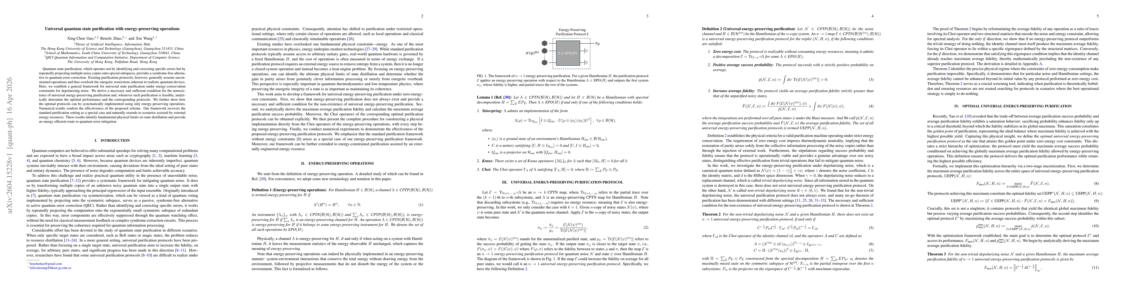 Thumbnail for Universal quantum state purification with energy-preserving operations