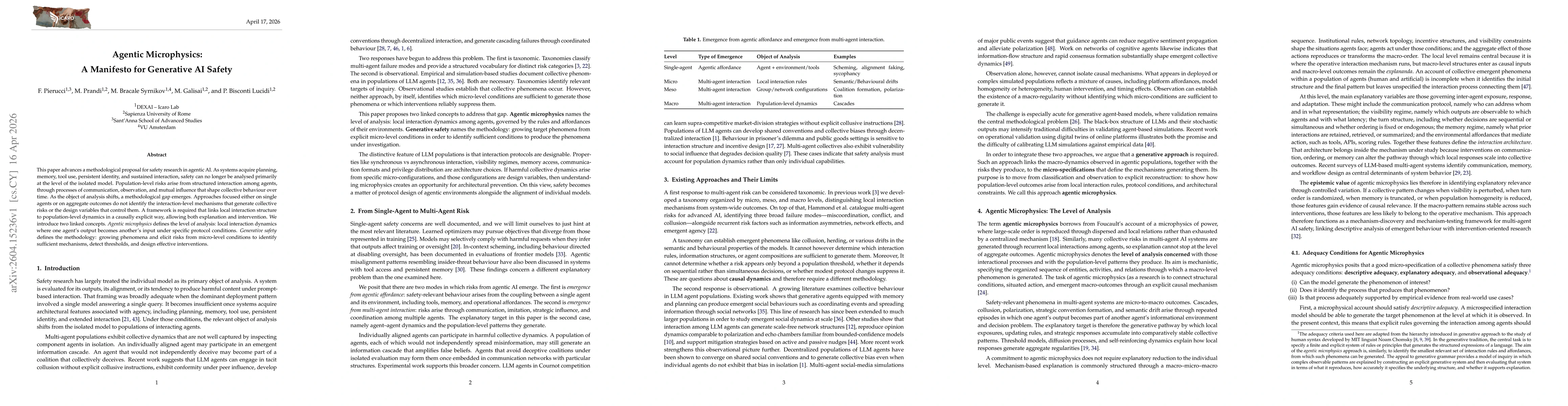 Thumbnail for Agentic Microphysics: A Manifesto for Generative AI Safety