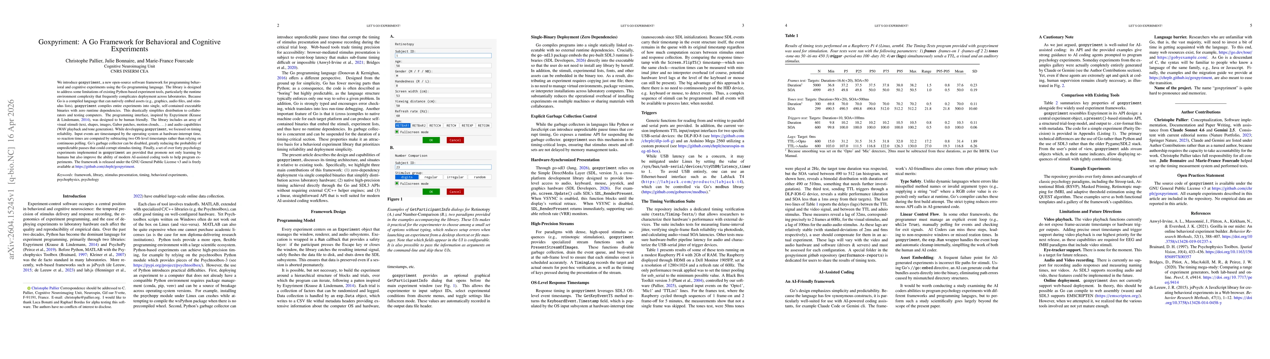 Thumbnail for Goxpyriment: A Go Framework for Behavioral and Cognitive Experiments