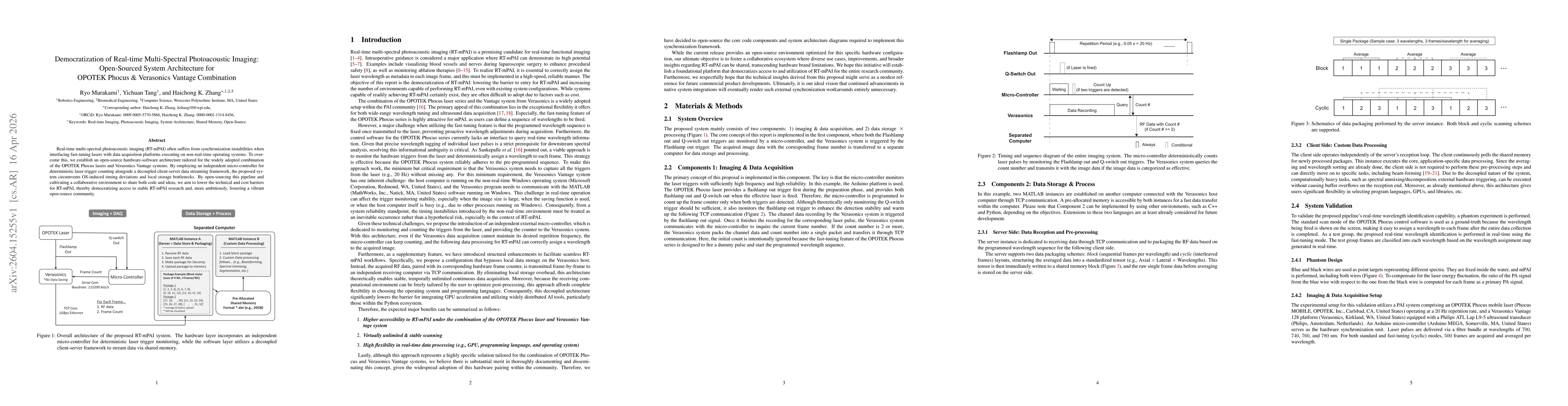Thumbnail for Democratization of Real-time Multi-Spectral Photoacoustic Imaging: Open-Sourced System Architecture for OPOTEK Phocus & Verasonics Vantage Combination