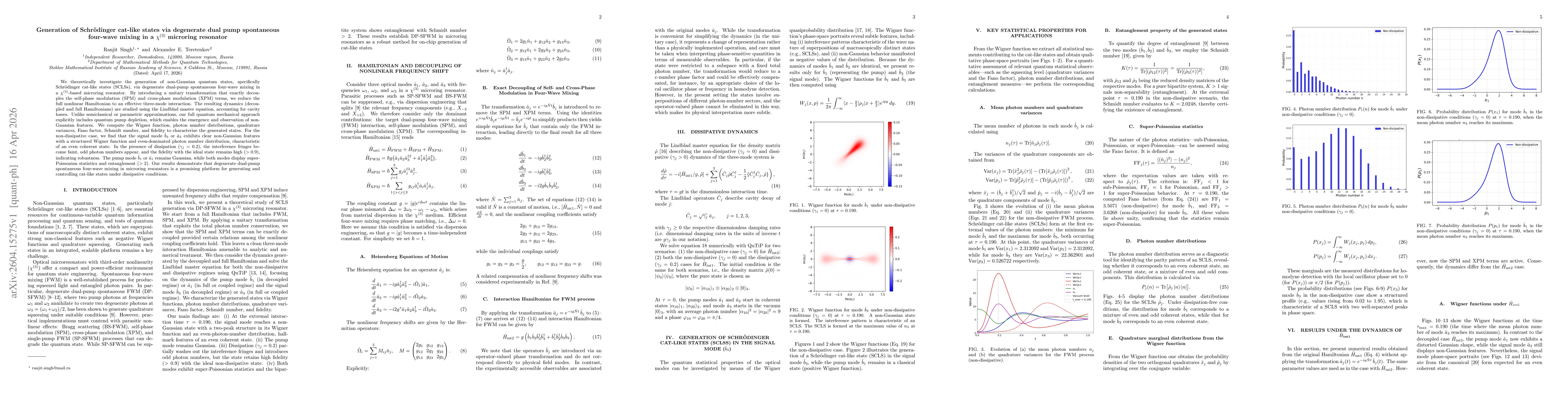 Thumbnail for Generation of Schrödinger cat-like states via degenerate dual pump spontaneous four-wave mixing in a $χ^{(3)}$ microring resonator