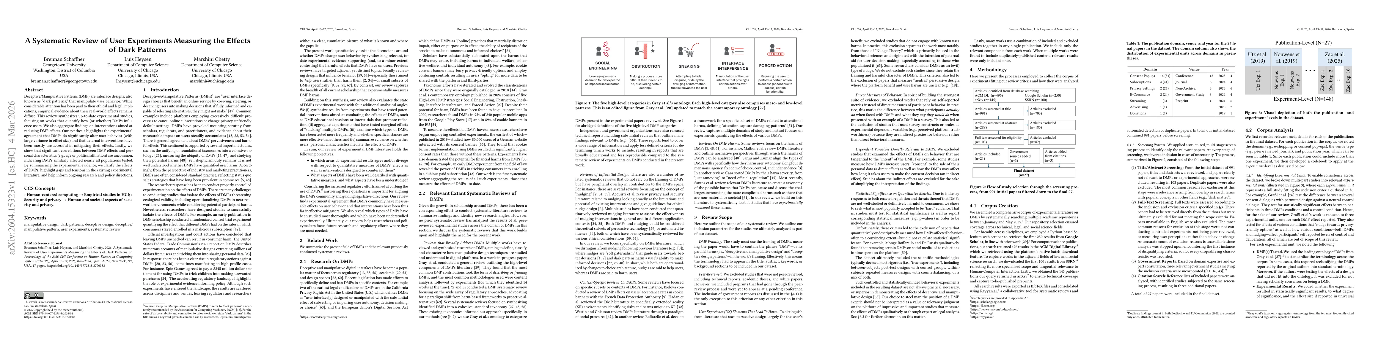 Thumbnail for A Systematic Review of User Experiments Measuring the Effects of Dark Patterns