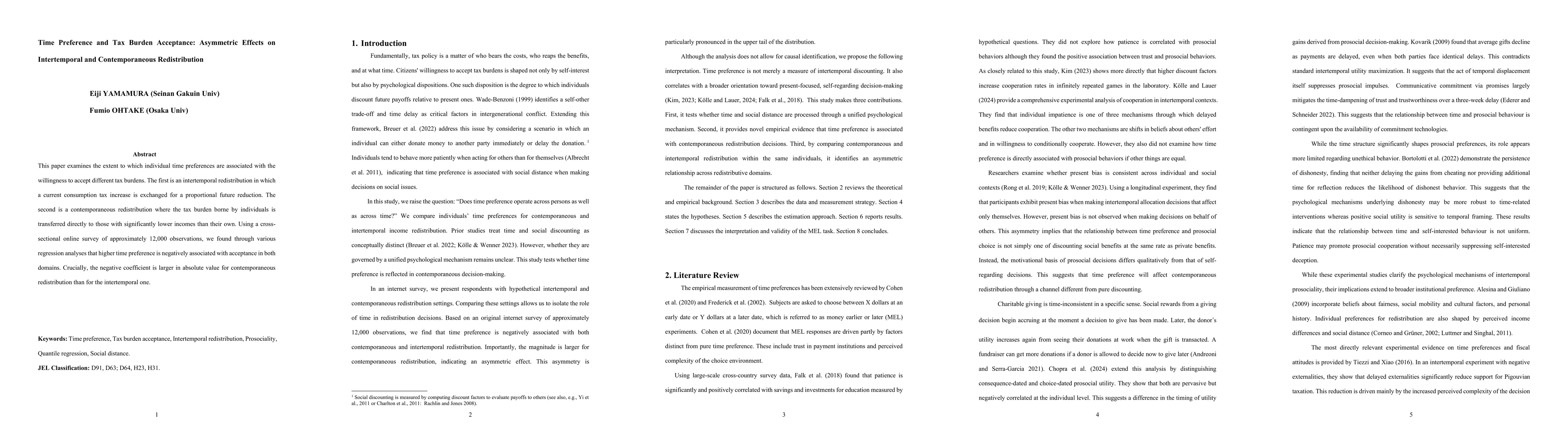 Thumbnail for Time Preference and Tax Burden Acceptance: Asymmetric Effects on Intertemporal and Contemporaneous Redistribution