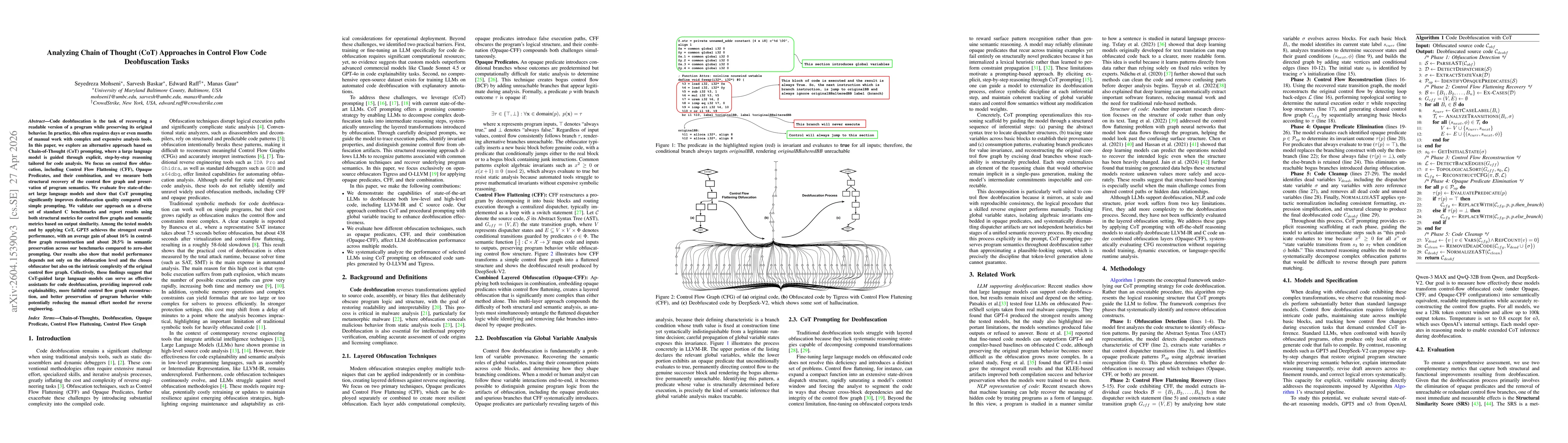 Thumbnail for Analyzing Chain of Thought (CoT) Approaches in Control Flow Code Deobfuscation Tasks