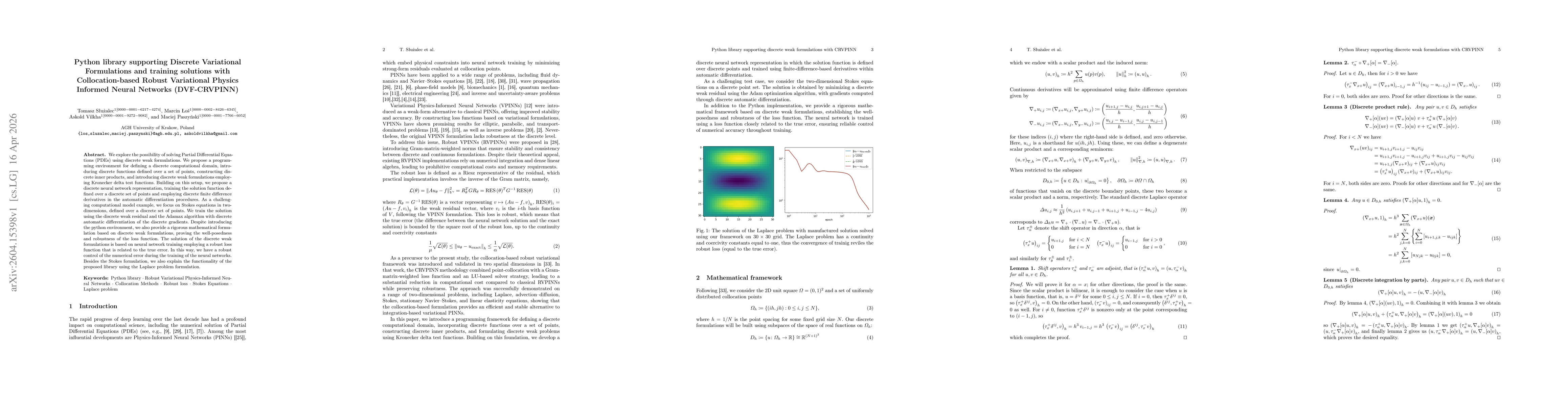 Thumbnail for Python library supporting Discrete Variational Formulations and training solutions with Collocation-based Robust Variational Physics Informed Neural Networks (DVF-CRVPINN)