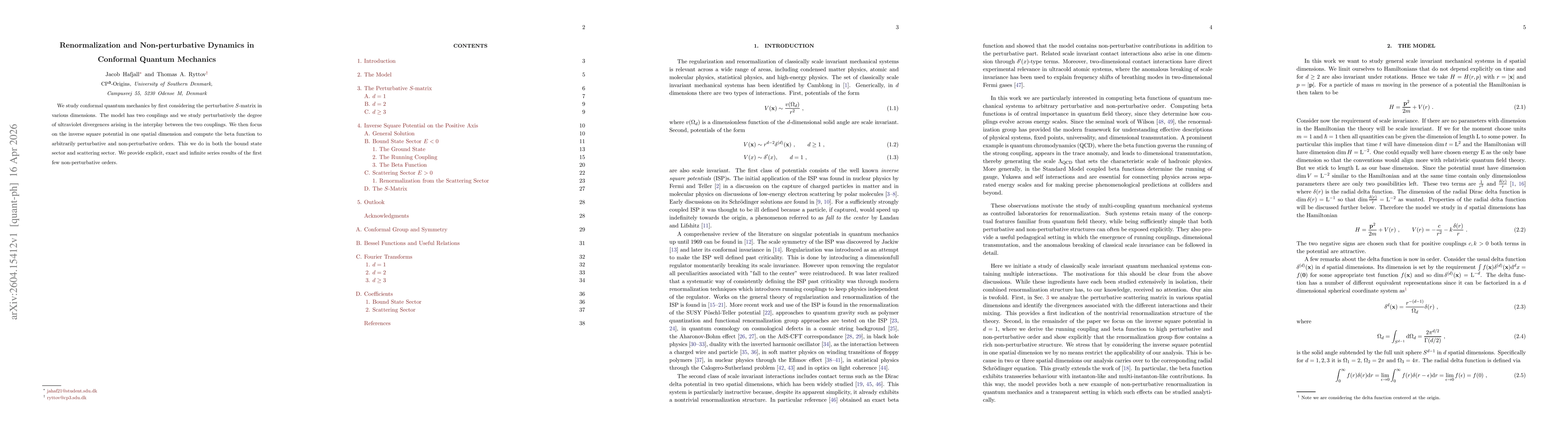 Thumbnail for Renormalization and Non-perturbative Dynamics in Conformal Quantum Mechanics