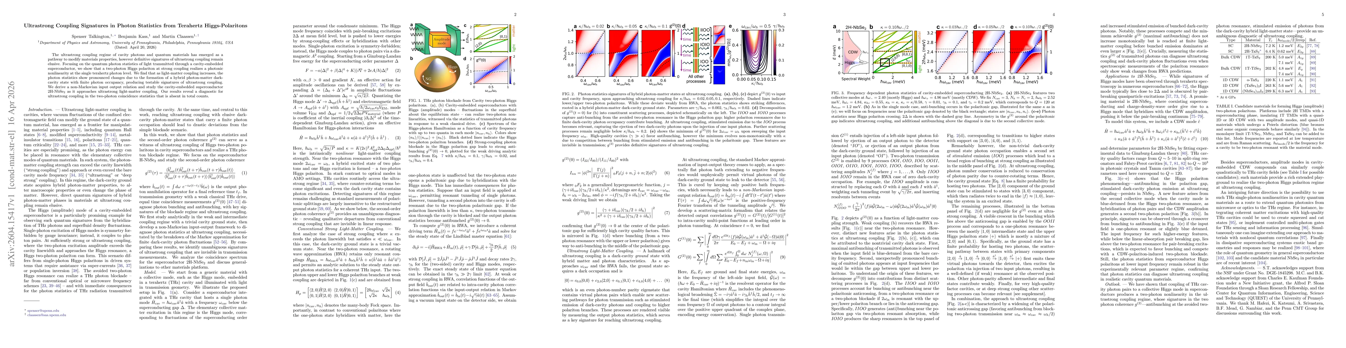 Thumbnail for Ultrastrong Coupling Signatures in Photon Statistics from Terahertz Higgs-Polaritons