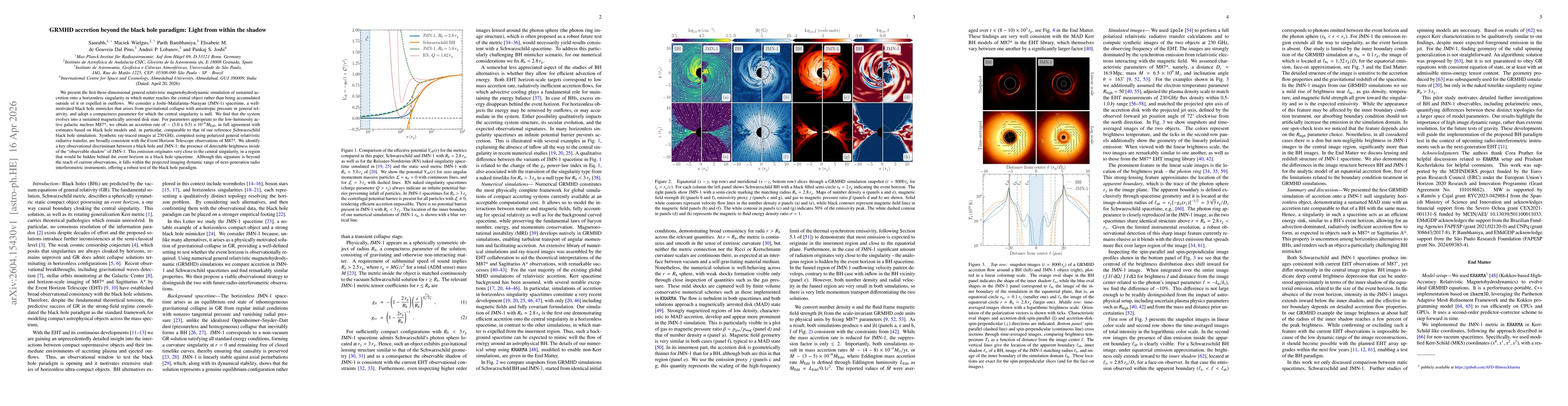 Thumbnail for GRMHD accretion beyond the black hole paradigm: Light from within the shadow