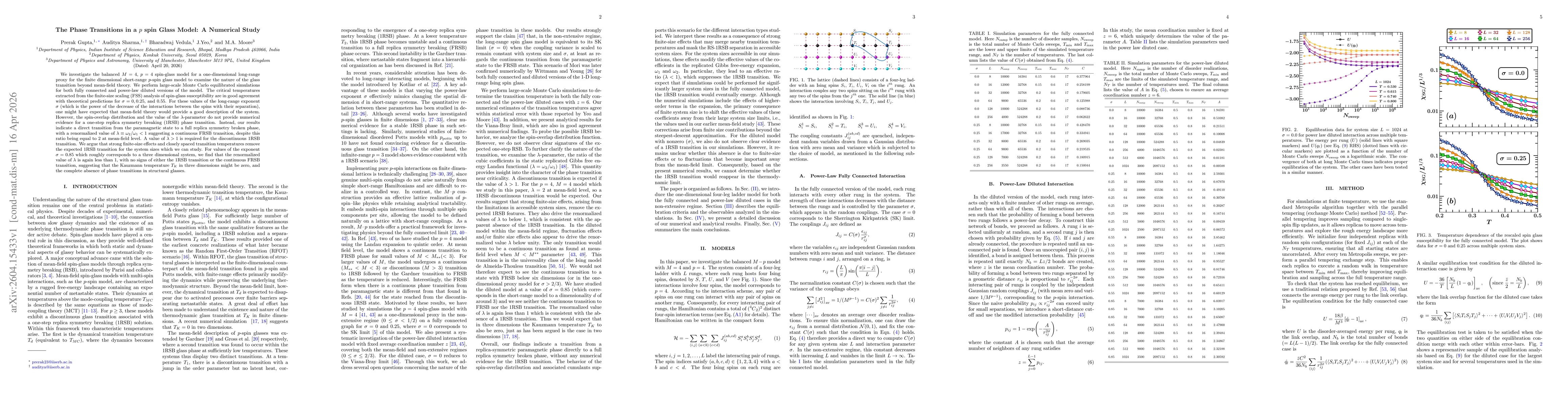 Thumbnail for The Phase Transitions in a $p$ spin Glass Model: A Numerical Study