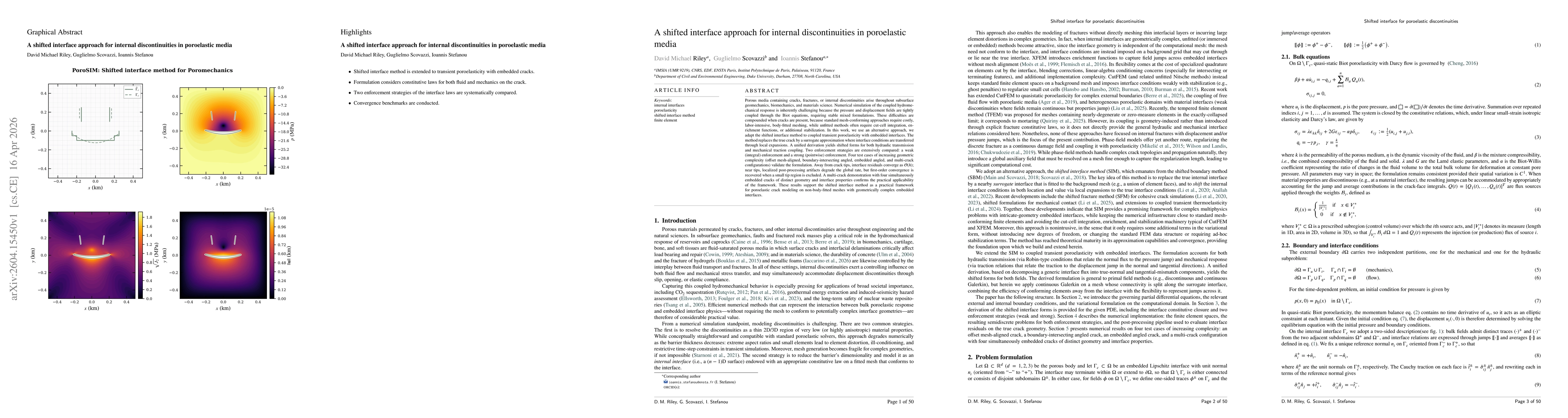 Thumbnail for A shifted interface approach for internal discontinuities in poroelastic media