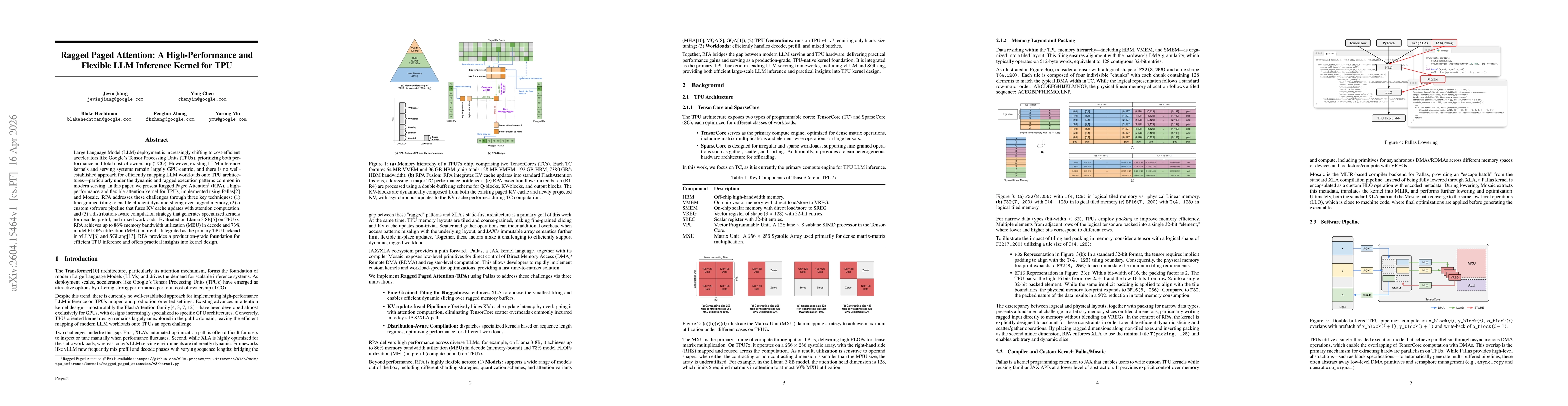 Thumbnail for Ragged Paged Attention: A High-Performance and Flexible LLM Inference Kernel for TPU