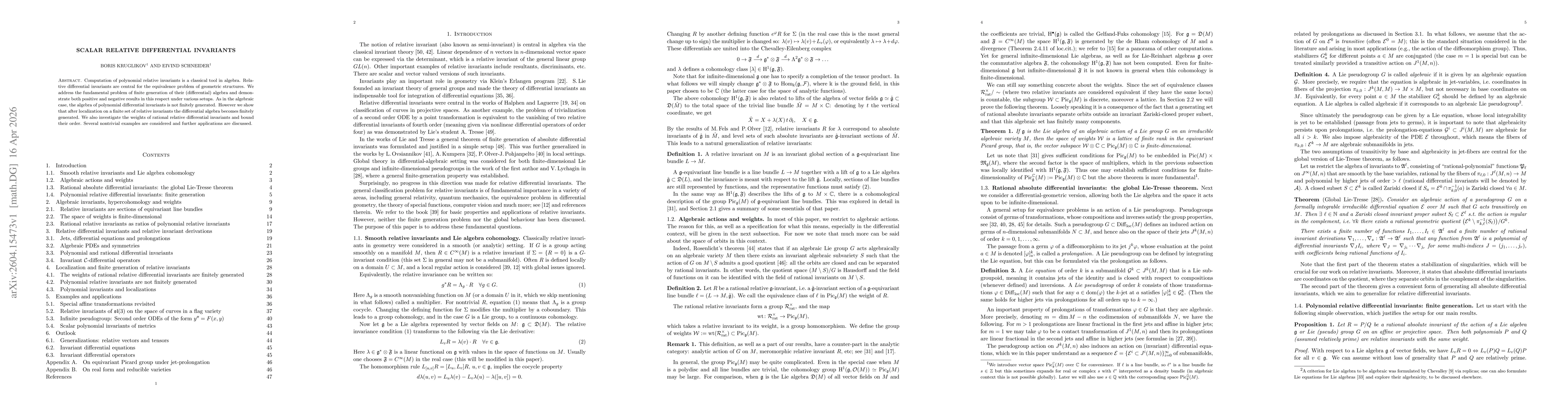 Thumbnail for Scalar relative differential invariants