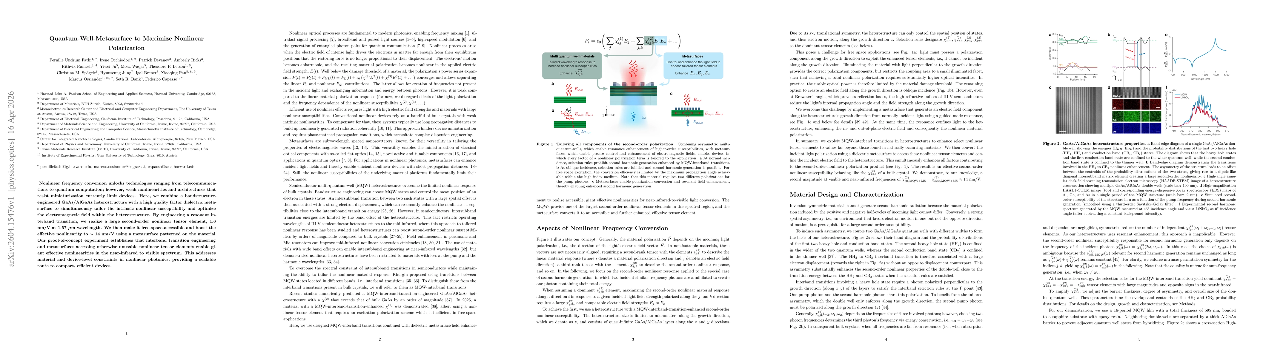 Thumbnail for Quantum-Well-Metasurface to Maximize Nonlinear Polarization