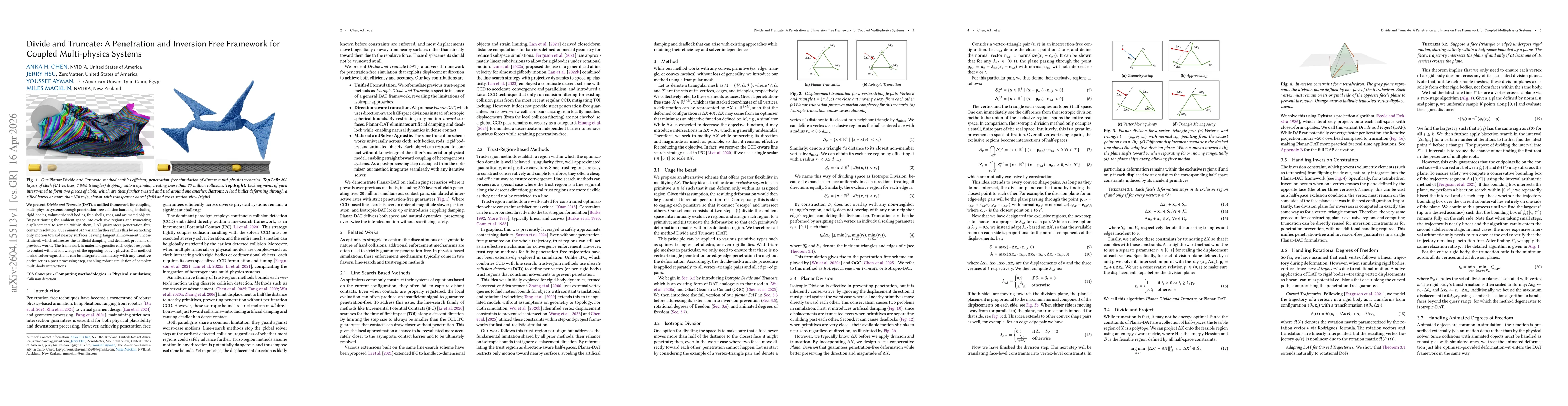 Thumbnail for Divide and Truncate: A Penetration and Inversion Free Framework for Coupled Multi-physics Systems