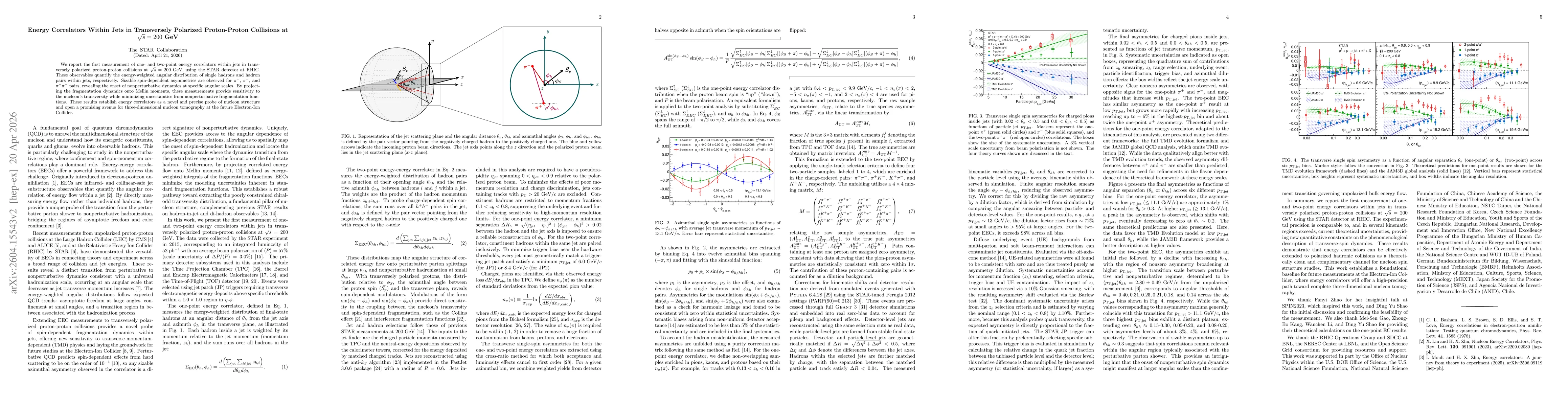Thumbnail for Energy Correlators Within Jets in Transversely Polarized Proton-Proton Collisions at $\sqrt{s} = 200$ GeV