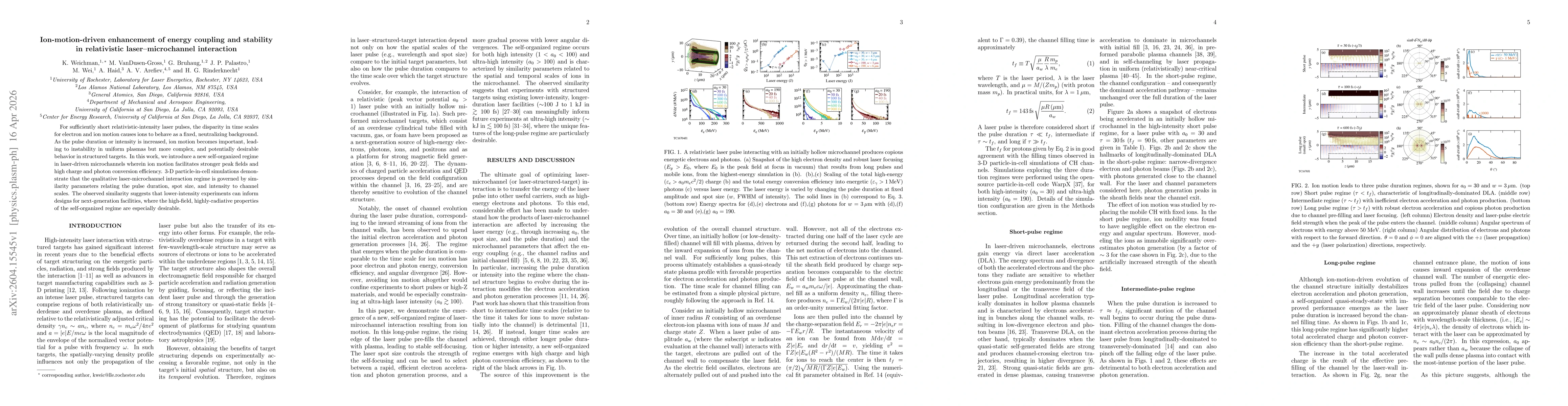 Thumbnail for Ion-motion-driven enhancement of energy coupling and stability in relativistic laser-microchannel interaction