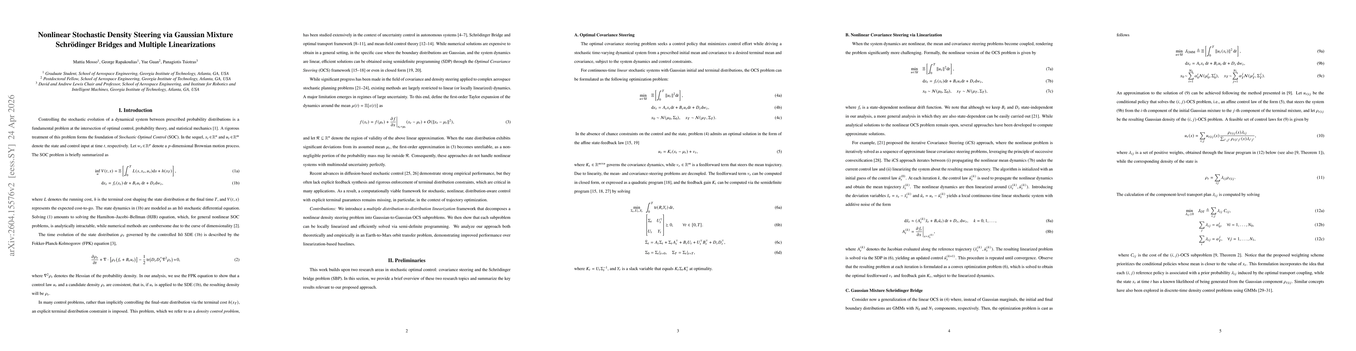 Thumbnail for Nonlinear Stochastic Density Steering via Gaussian Mixture Schrodinger Bridges and Multiple Linearizations
