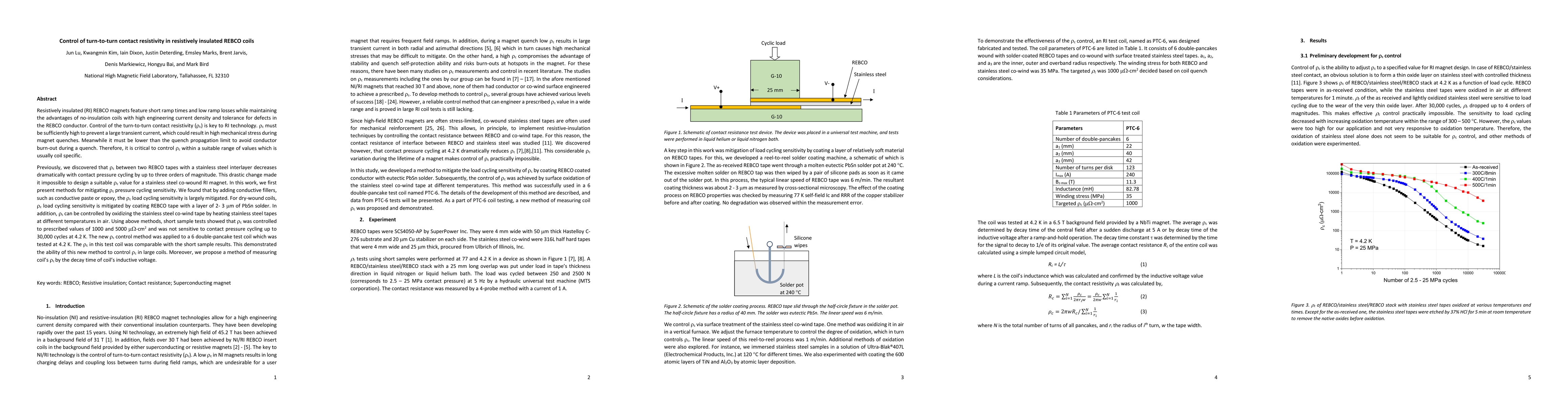 Thumbnail for Control of turn-to-turn contact resistivity in resistively insulated REBCO coils