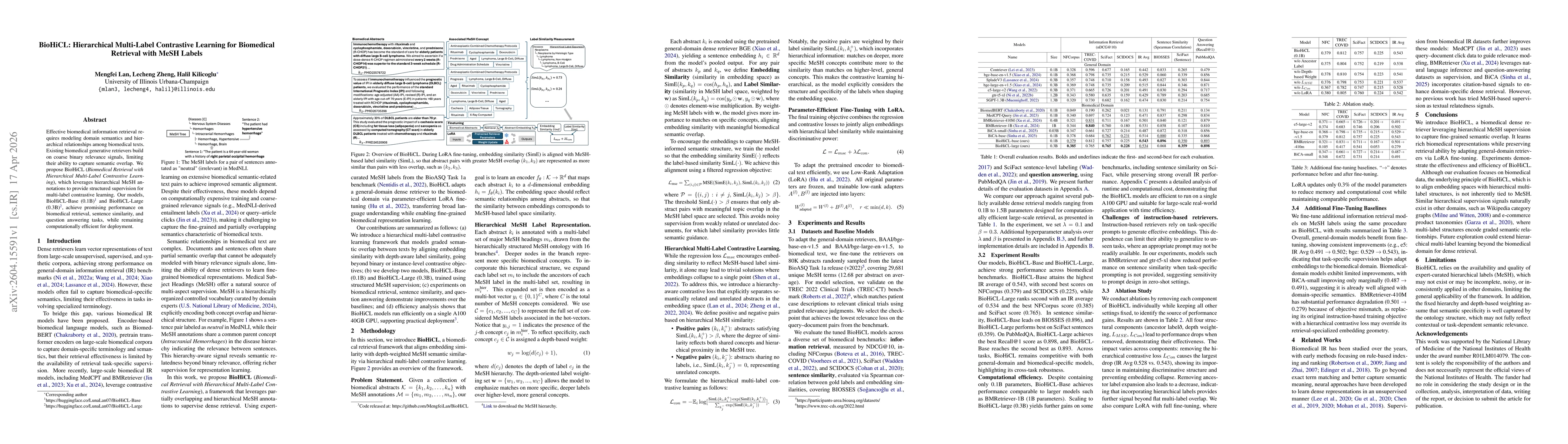 Thumbnail for BioHiCL: Hierarchical Multi-Label Contrastive Learning for Biomedical Retrieval with MeSH Labels