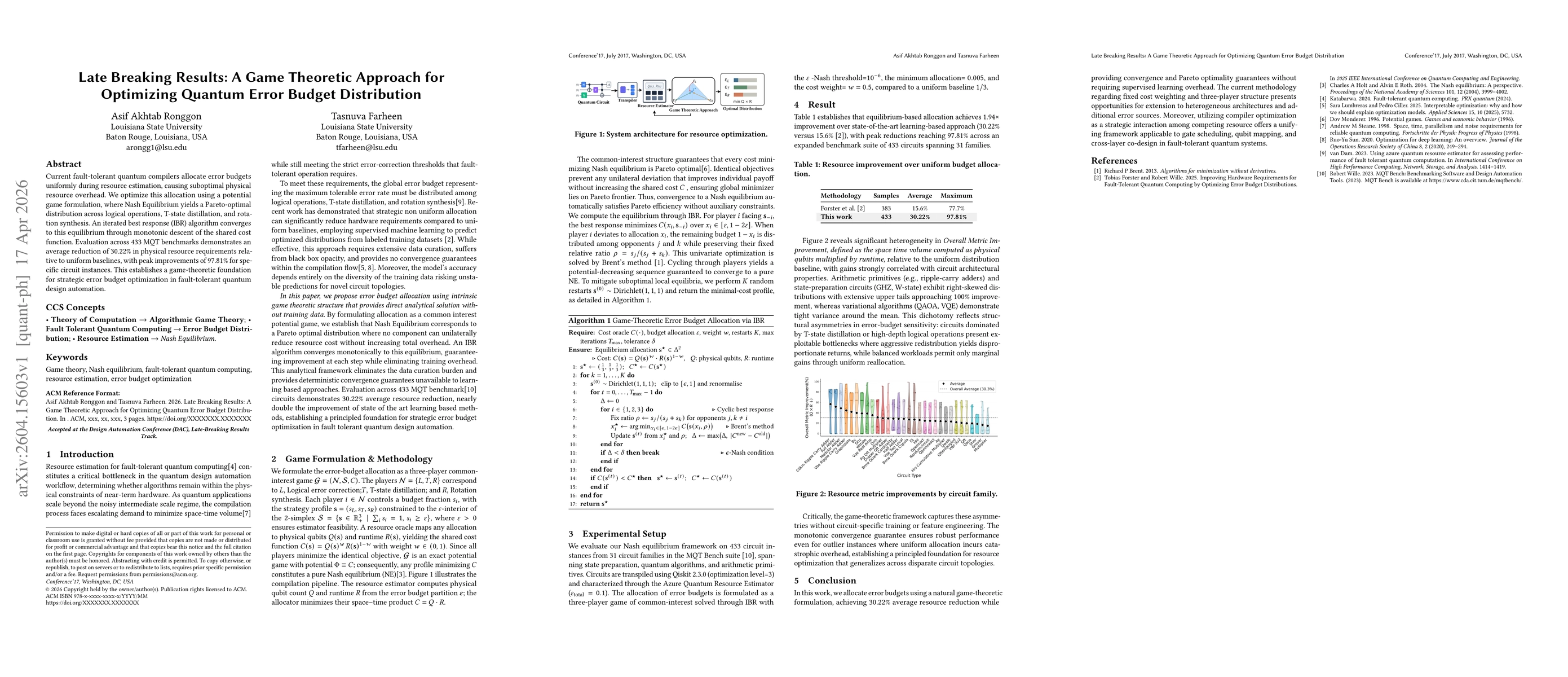 Thumbnail for A Game Theoretic Approach for Optimizing Quantum Error Budget Distribution