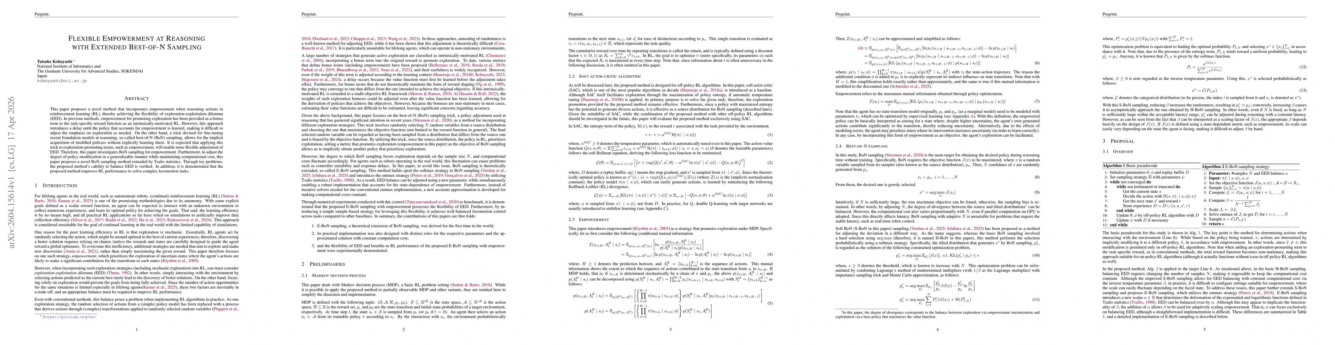 Thumbnail for Flexible Empowerment at Reasoning with Extended Best-of-N Sampling