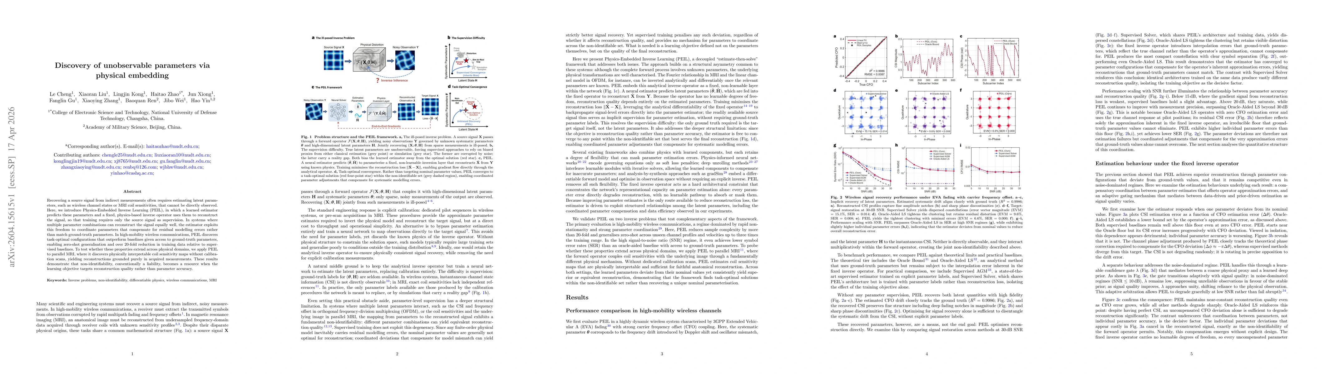 Thumbnail for Discovery of unobservable parameters via physical embedding