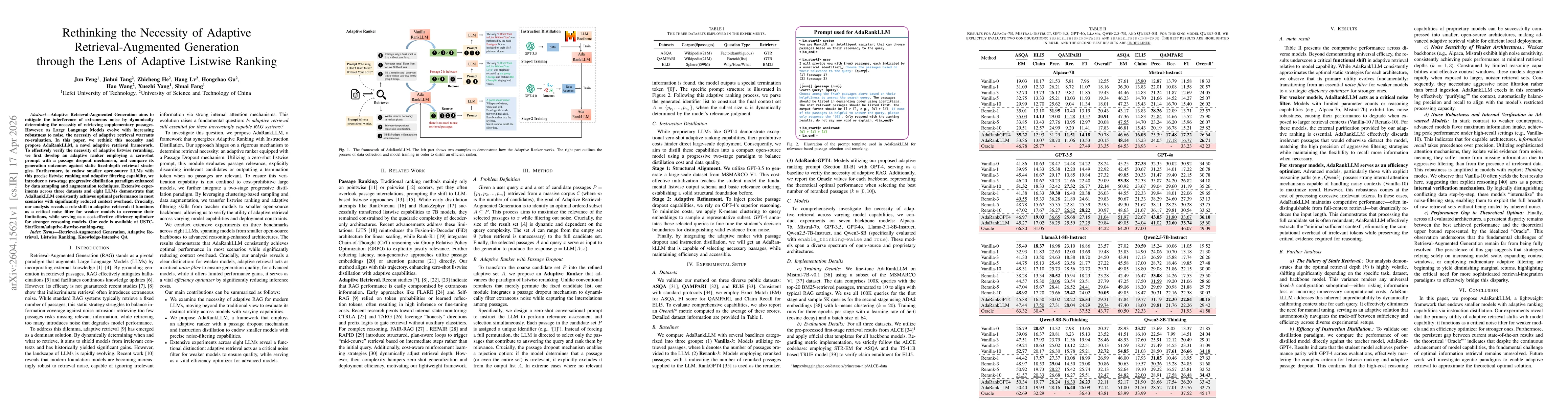 Thumbnail for Rethinking the Necessity of Adaptive Retrieval-Augmented Generation through the Lens of Adaptive Listwise Ranking