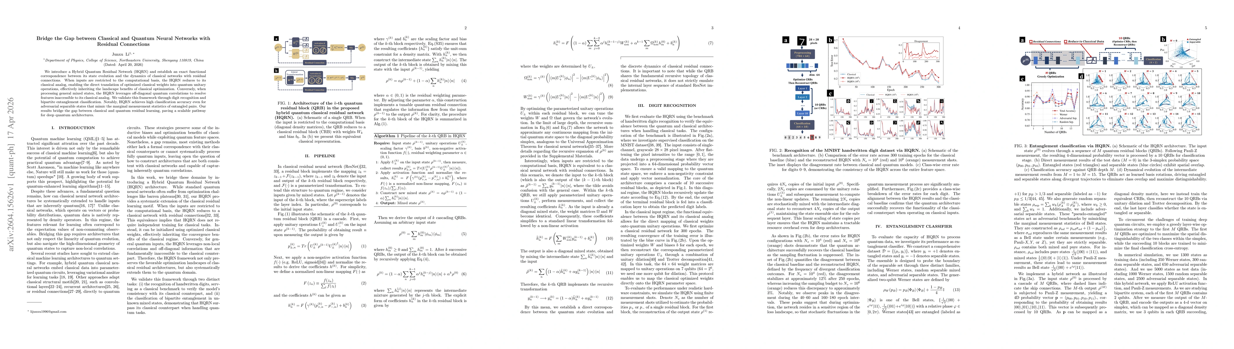 Thumbnail for Bridge the Gap between Classical and Quantum Neural Networks with Residual Connections