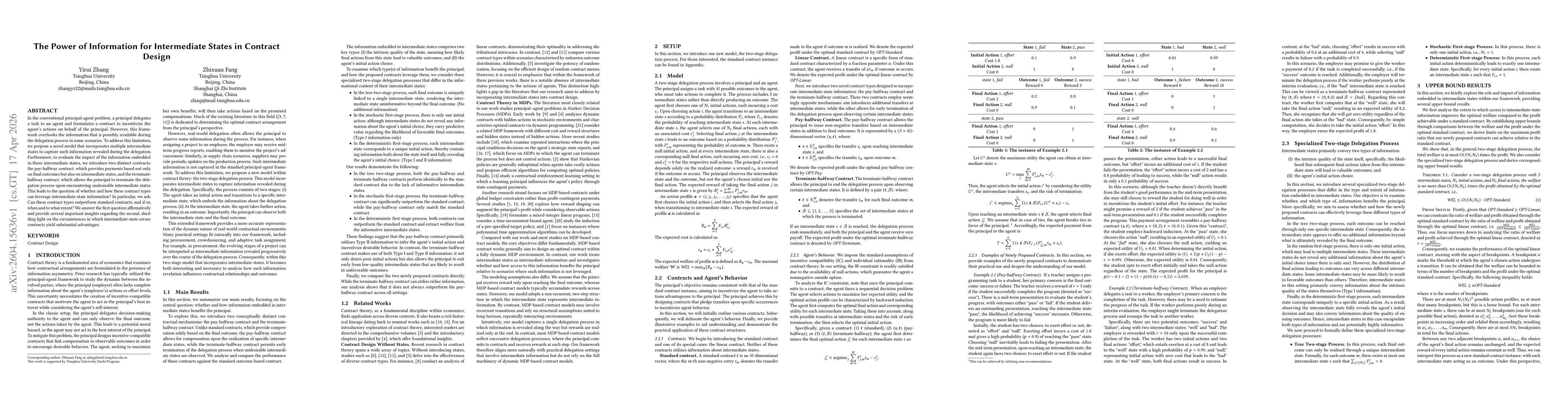 Thumbnail for The Power of Information for Intermediate States in Contract Design
