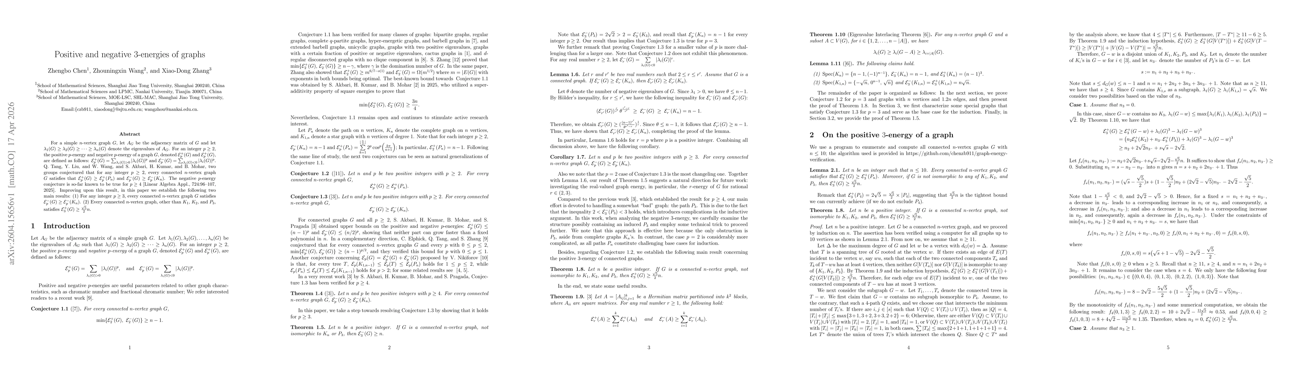 Thumbnail for Positive and negative 3-energies of graphs