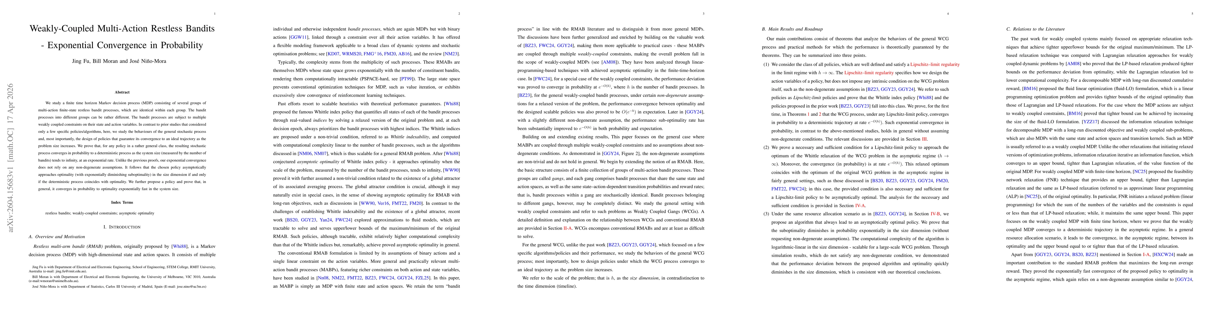 Thumbnail for Weakly-Coupled Multi-Action Restless Bandits -- Exponential Convergence in Probability