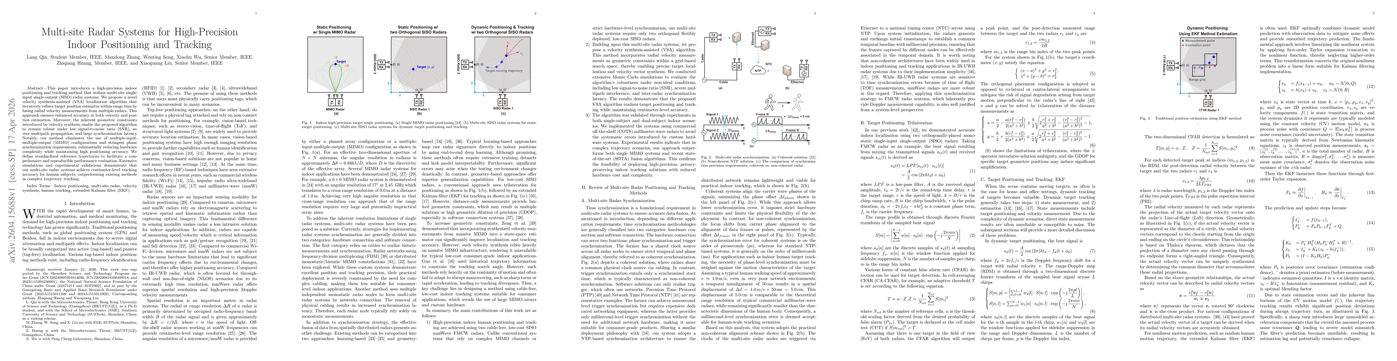 Thumbnail for Multi-site Radar Systems for High-Precision Indoor Positioning and Tracking