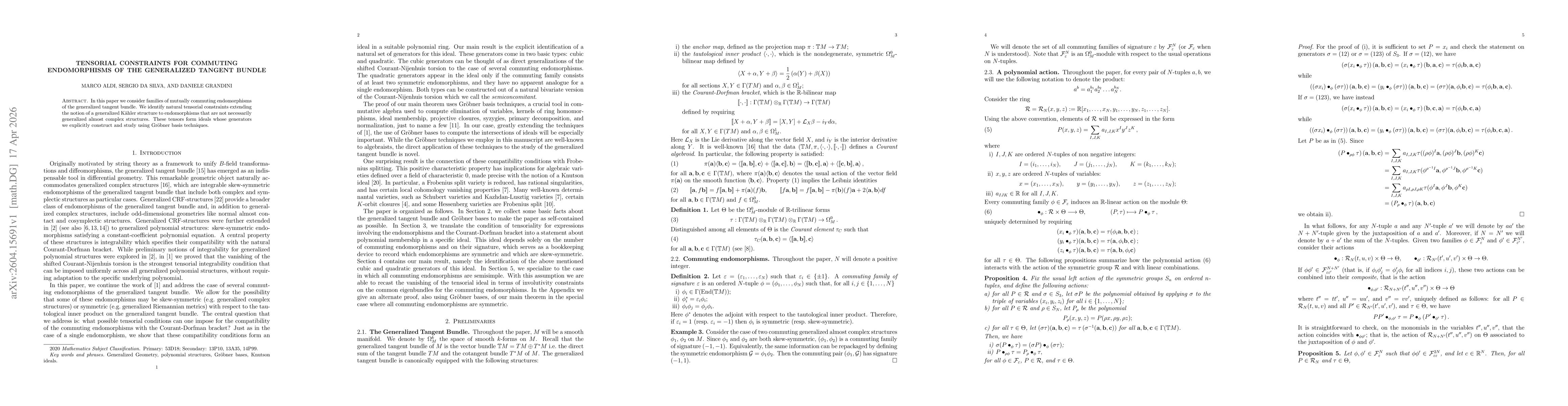 Thumbnail for Tensorial Constraints for Commuting Endomorphisms of the Generalized Tangent Bundle