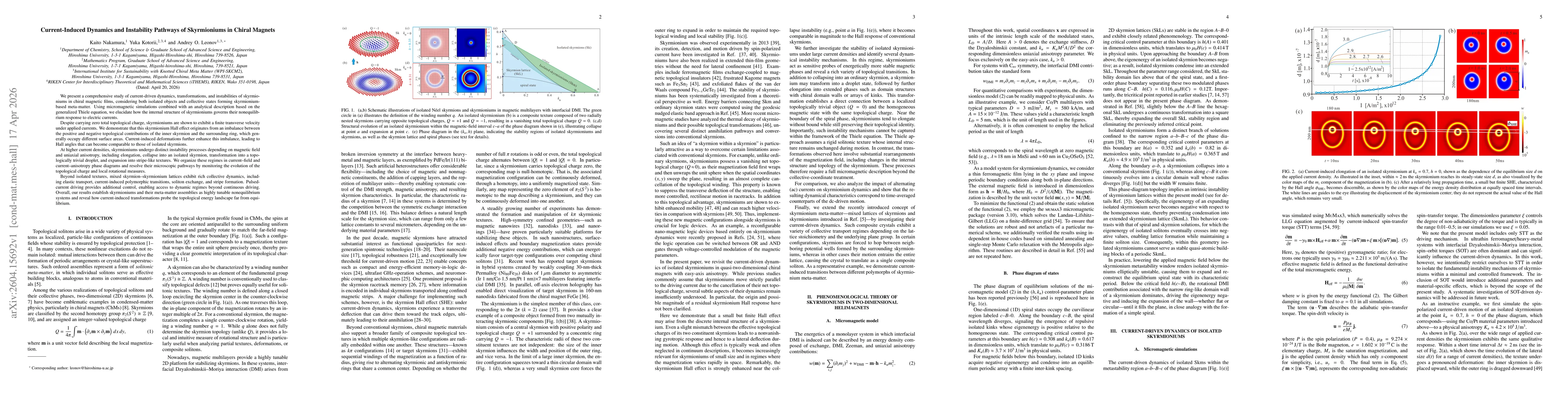 Thumbnail for Current-Induced Dynamics and Instability Pathways of Skyrmioniums in Chiral Magnets