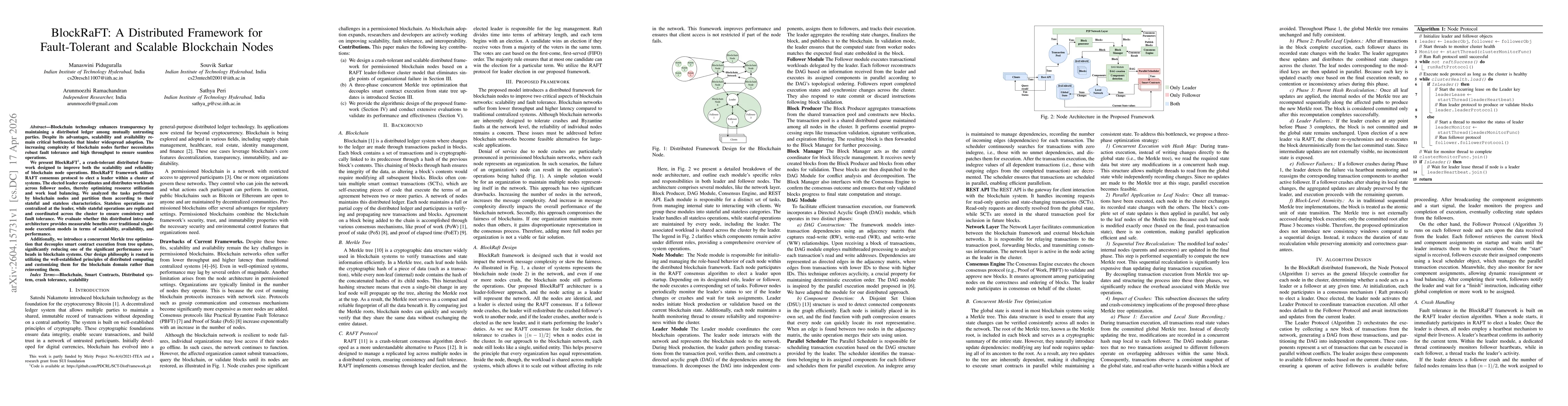 Thumbnail for BlockRaFT: A Distributed Framework for Fault-Tolerant and Scalable Blockchain Nodes