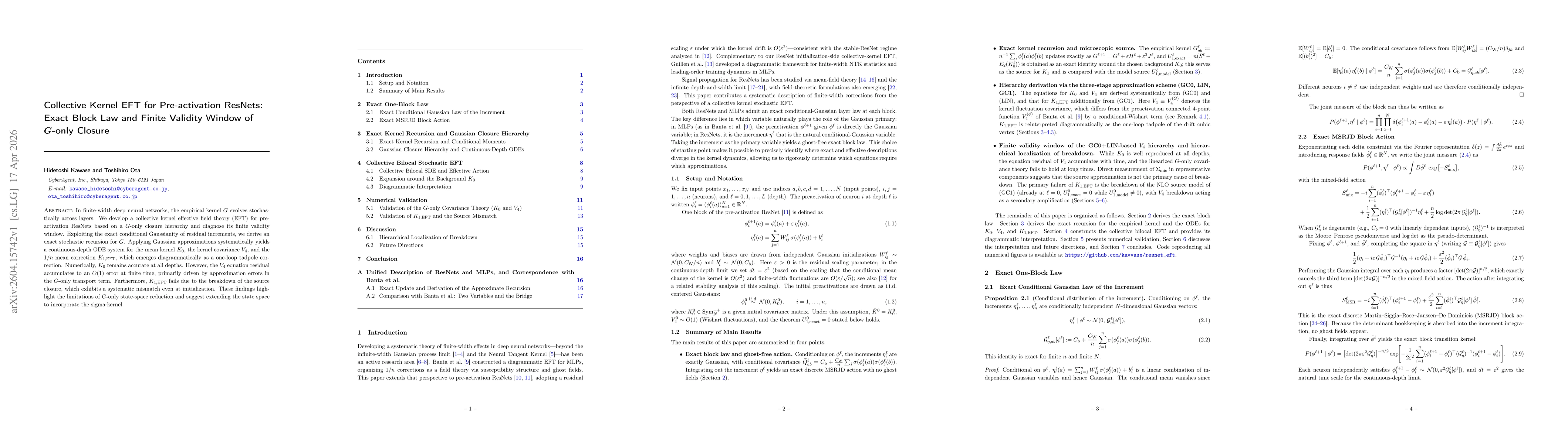 Thumbnail for Collective Kernel EFT for Pre-activation ResNets