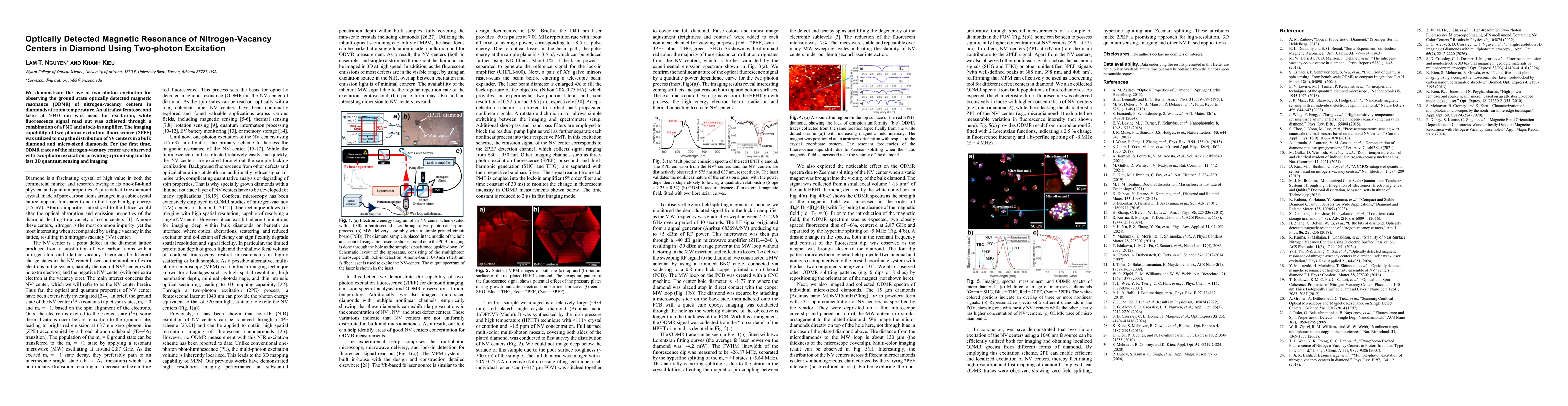Thumbnail for Optically detected magnetic resonance of nitrogen-vacancy centers in diamond using two-photon excitation