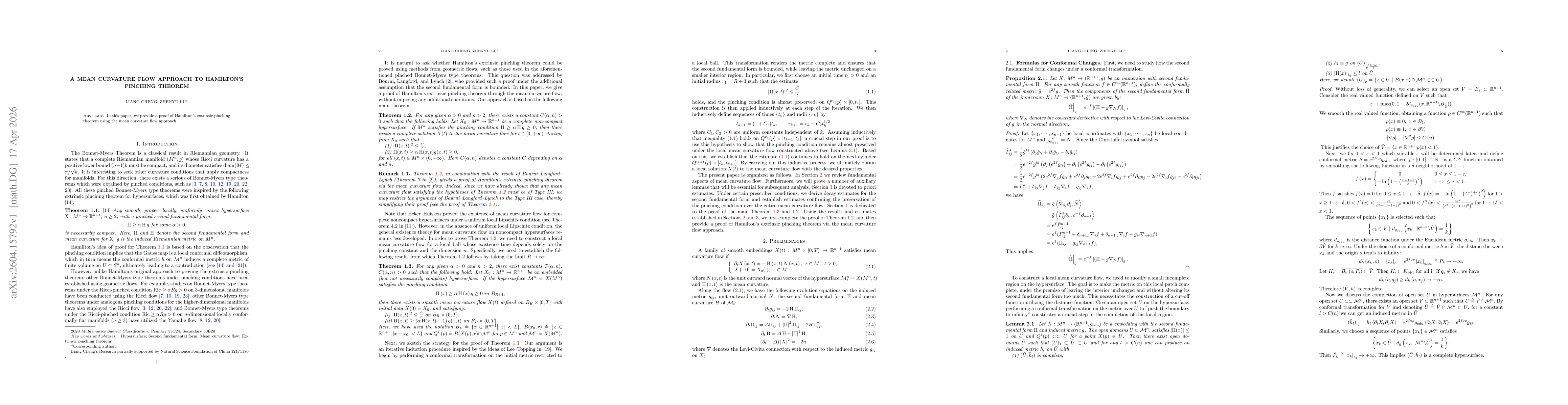 Thumbnail for A mean curvature flow approach to Hamilton's pinching theorem