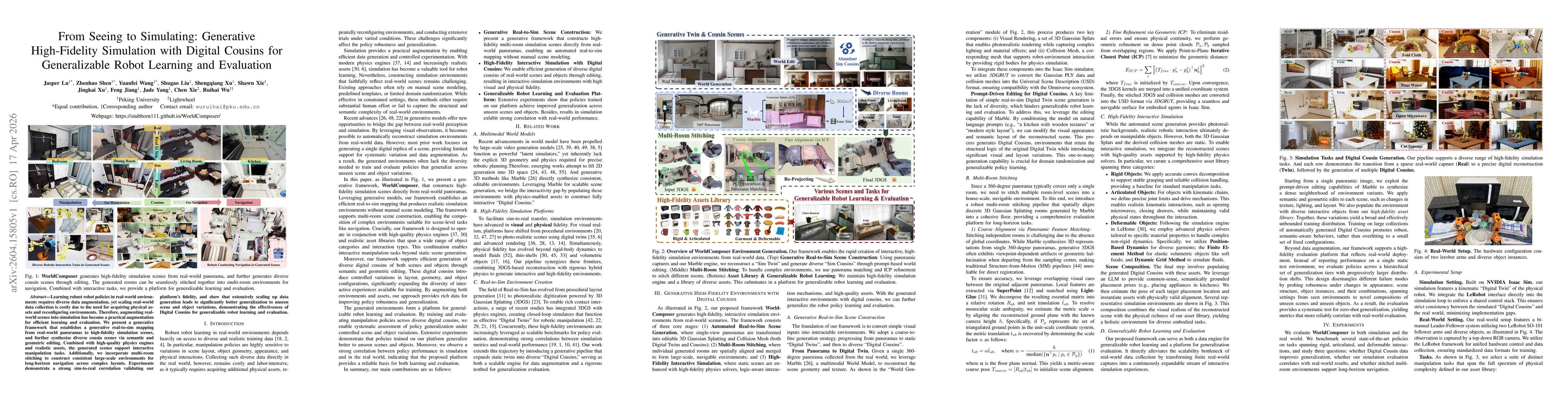 Thumbnail for From Seeing to Simulating: Generative High-Fidelity Simulation with Digital Cousins for Generalizable Robot Learning and Evaluation