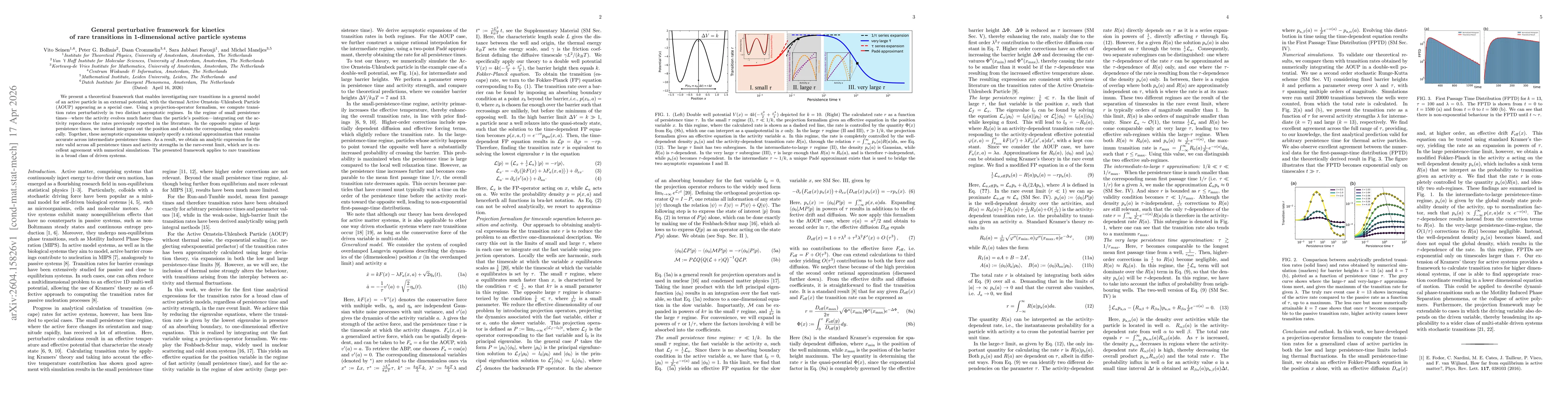 Thumbnail for General perturbative framework for kinetics of rare transitions in 1-dimensional active particle systems
