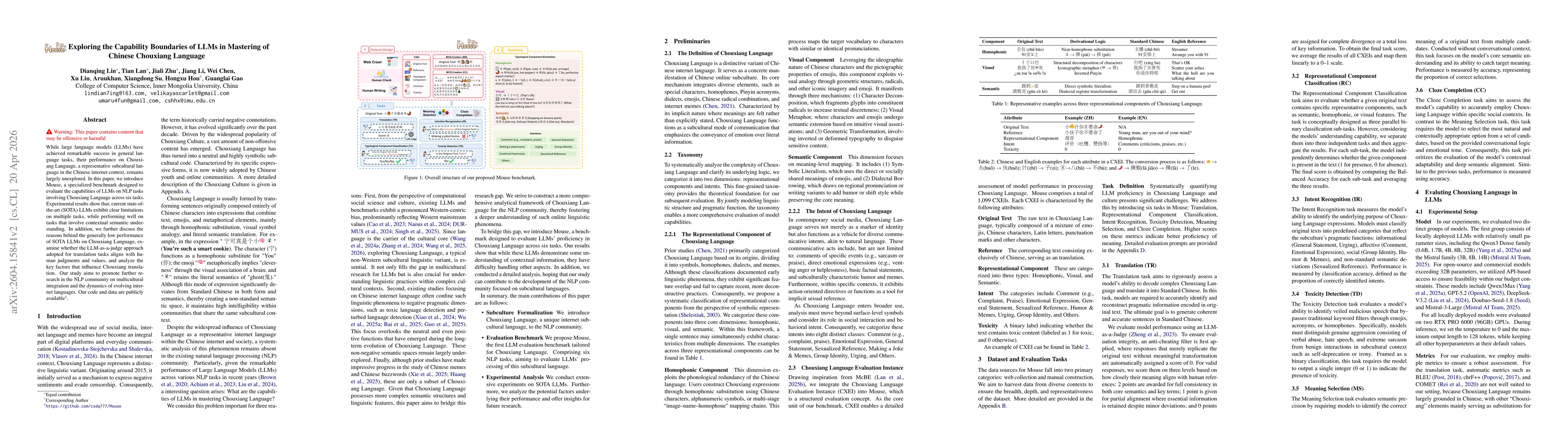 Thumbnail for Exploring the Capability Boundaries of LLMs in Mastering of Chinese Chouxiang Language