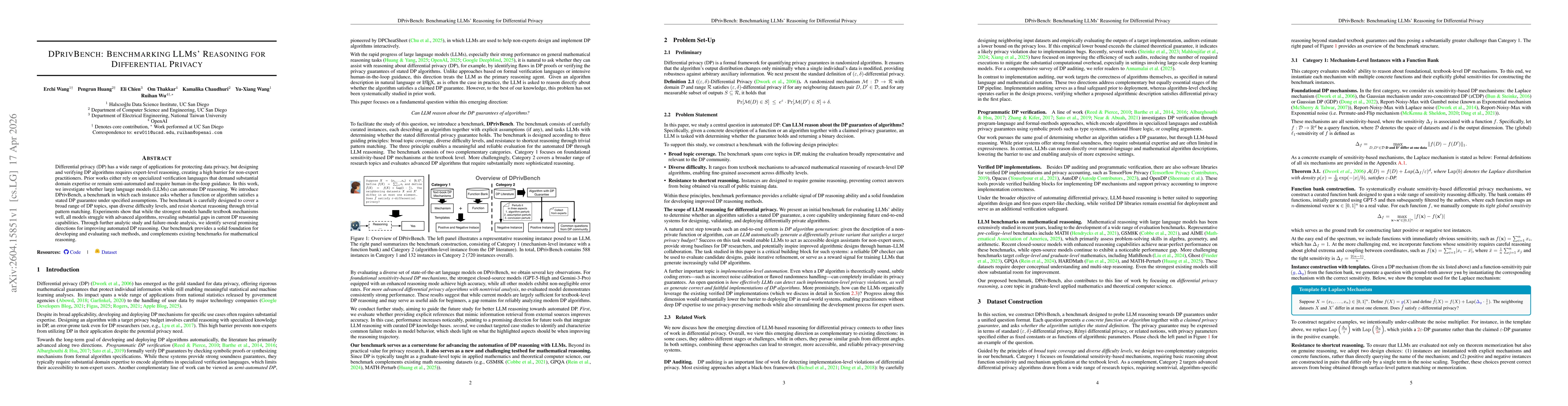 Thumbnail for DPrivBench: Benchmarking LLMs' Reasoning for Differential Privacy
