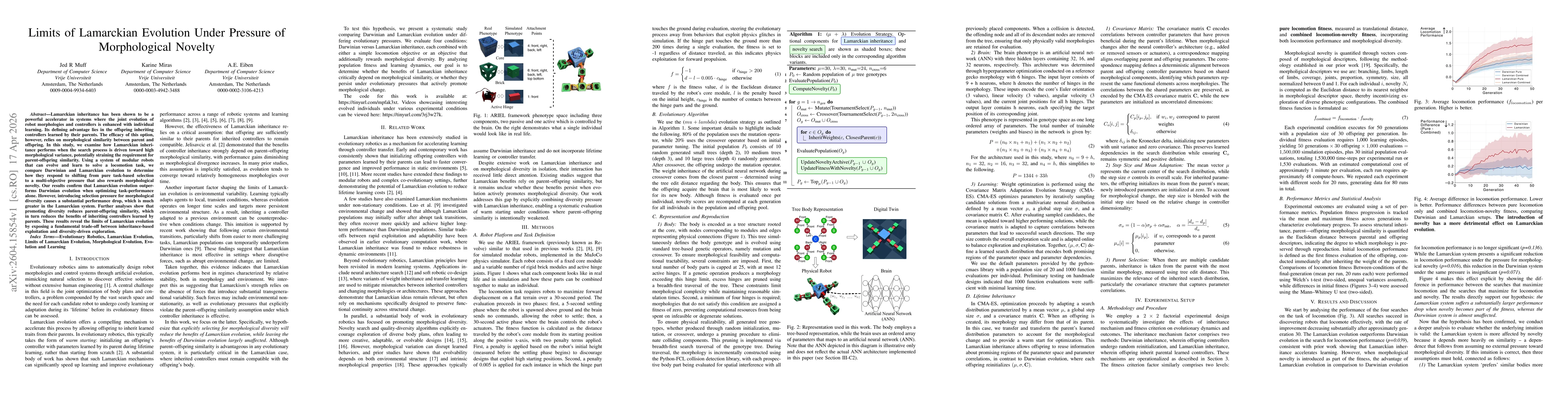 Thumbnail for Limits of Lamarckian Evolution Under Pressure of Morphological Novelty